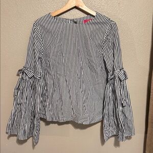 Catherine Malandrino Black and White Striped Blouse